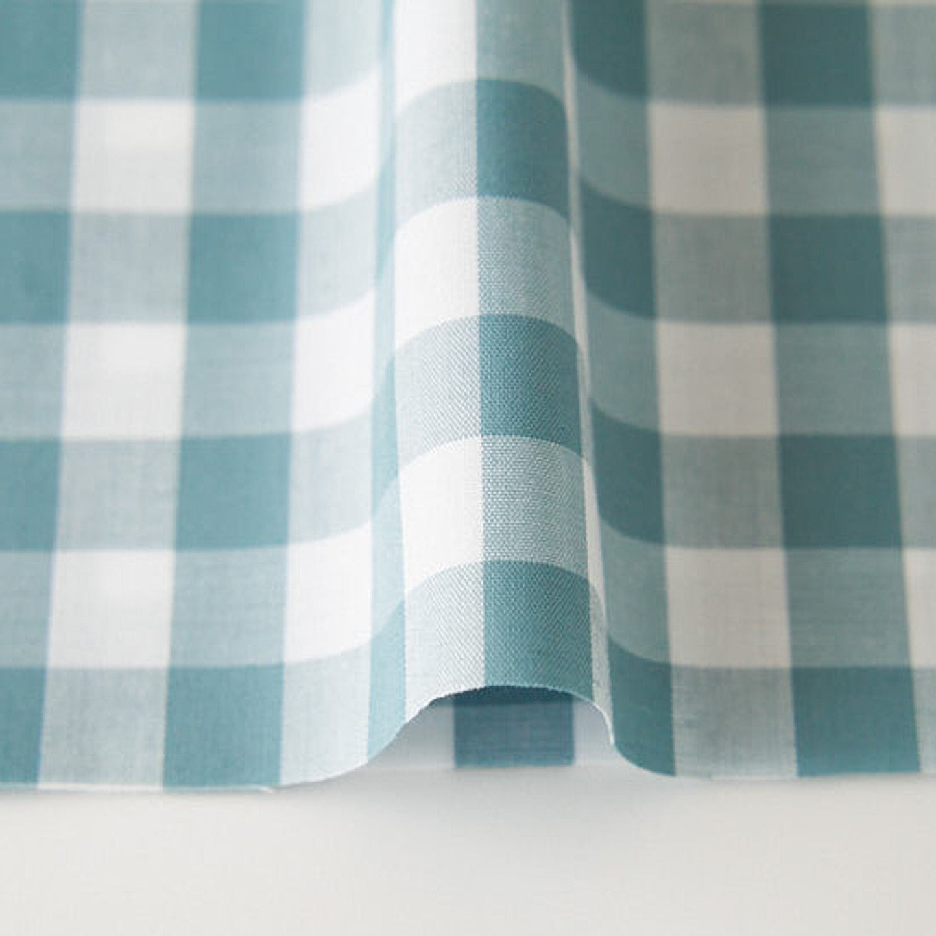 綿ポリ混紡ライトウェザー12mmギンガムチェック#Dグリーン