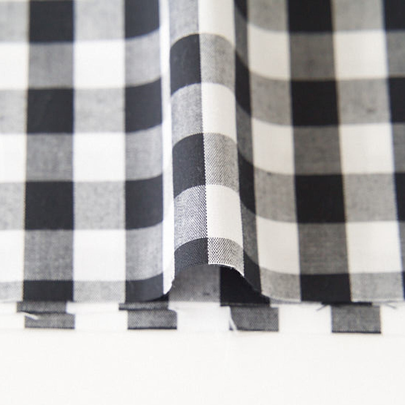 綿ポリ混紡ライトウェザー12mmギンガムチェック#Gブラック
