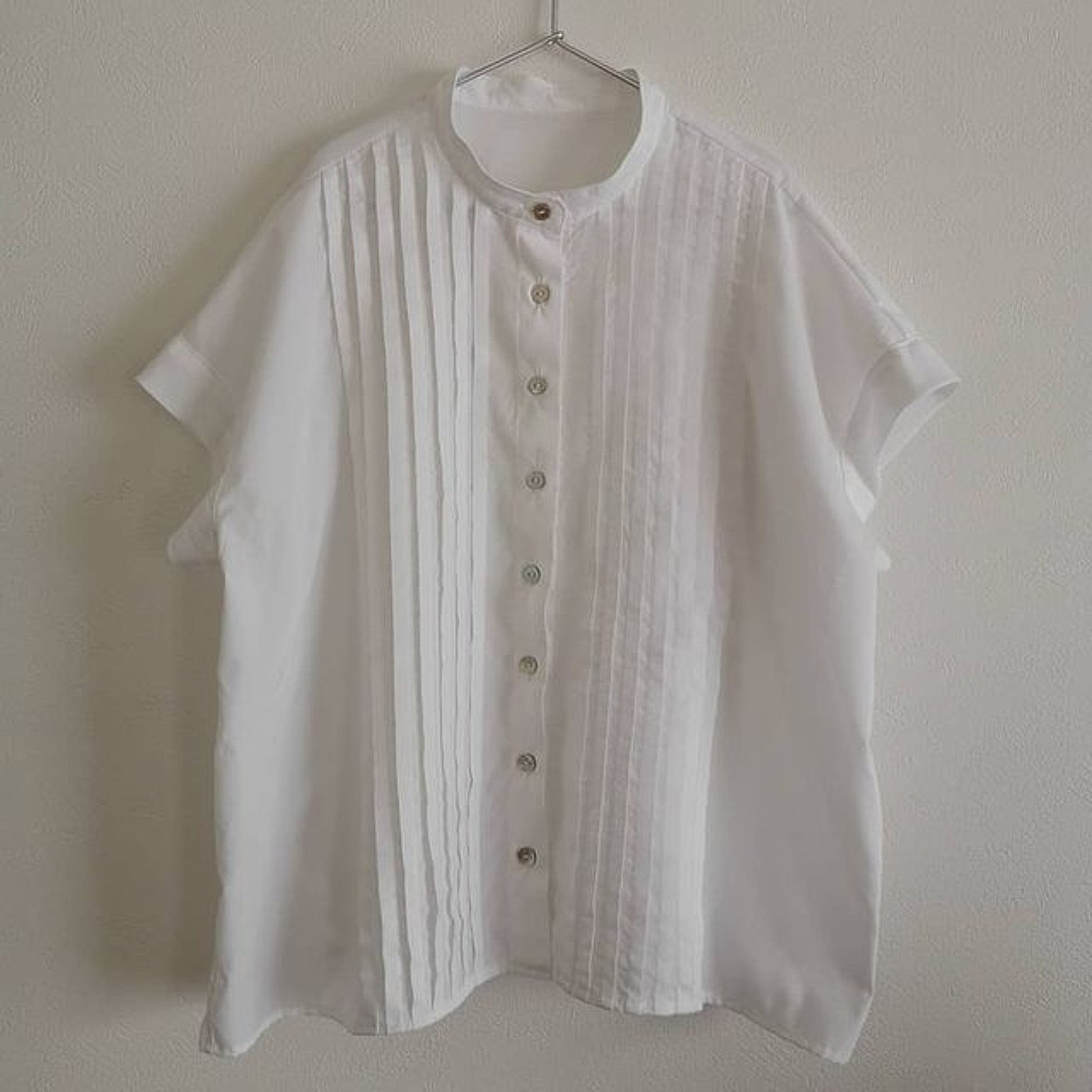 綿ポリ混紡ハーフダンガリー無地#100 ホワイト