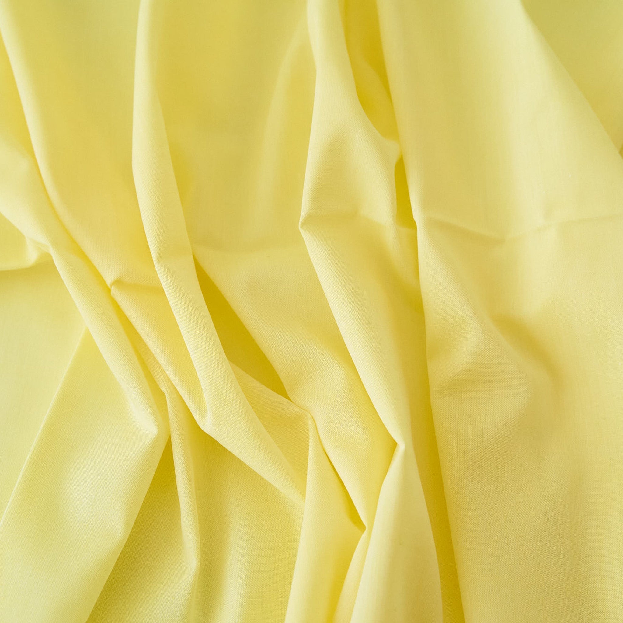 綿ポリ混紡ハーフダンガリー無地#C イエロー