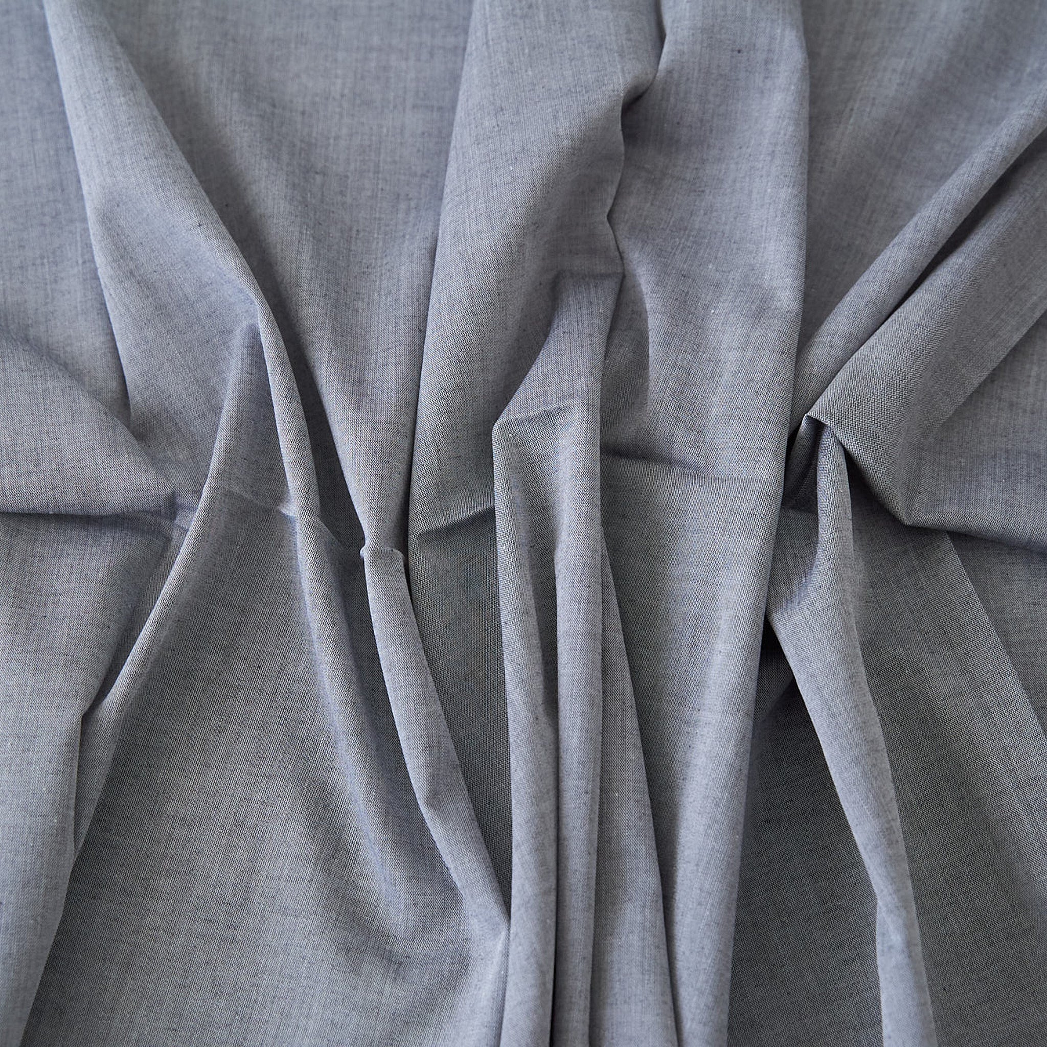 綿ポリ混紡ハーフダンガリー無地#G ブラック