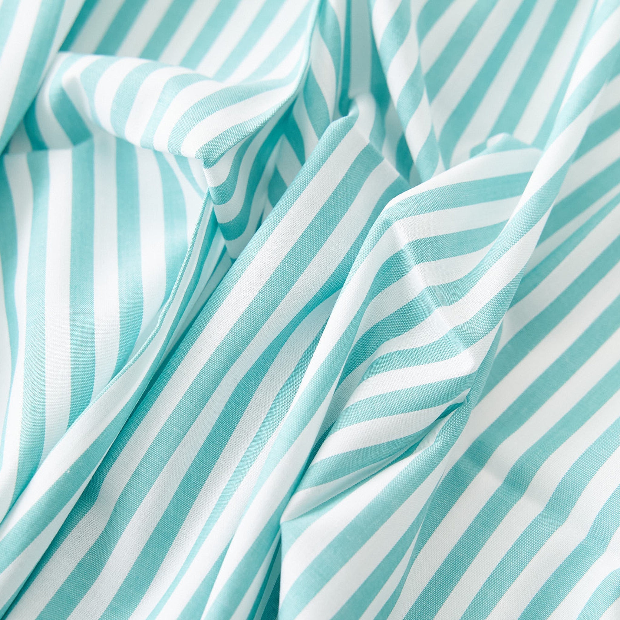 綿ポリ混紡ハーフダンガリー6mmストライプ#D ミント