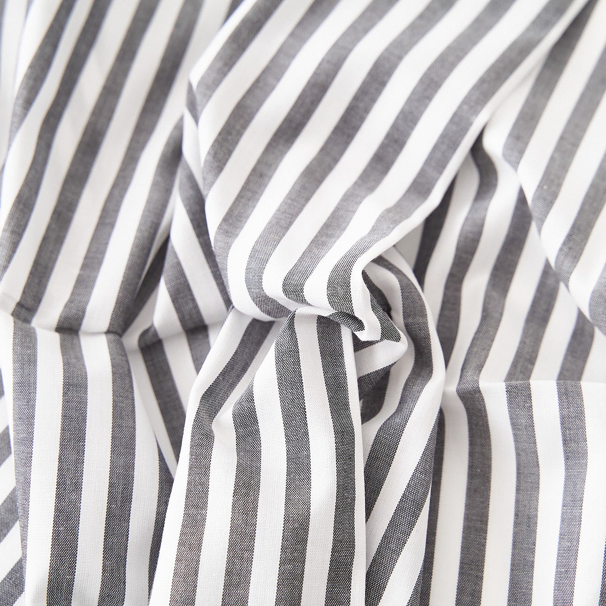 綿ポリ混紡ハーフダンガリー6mmストライプ#G ブラック