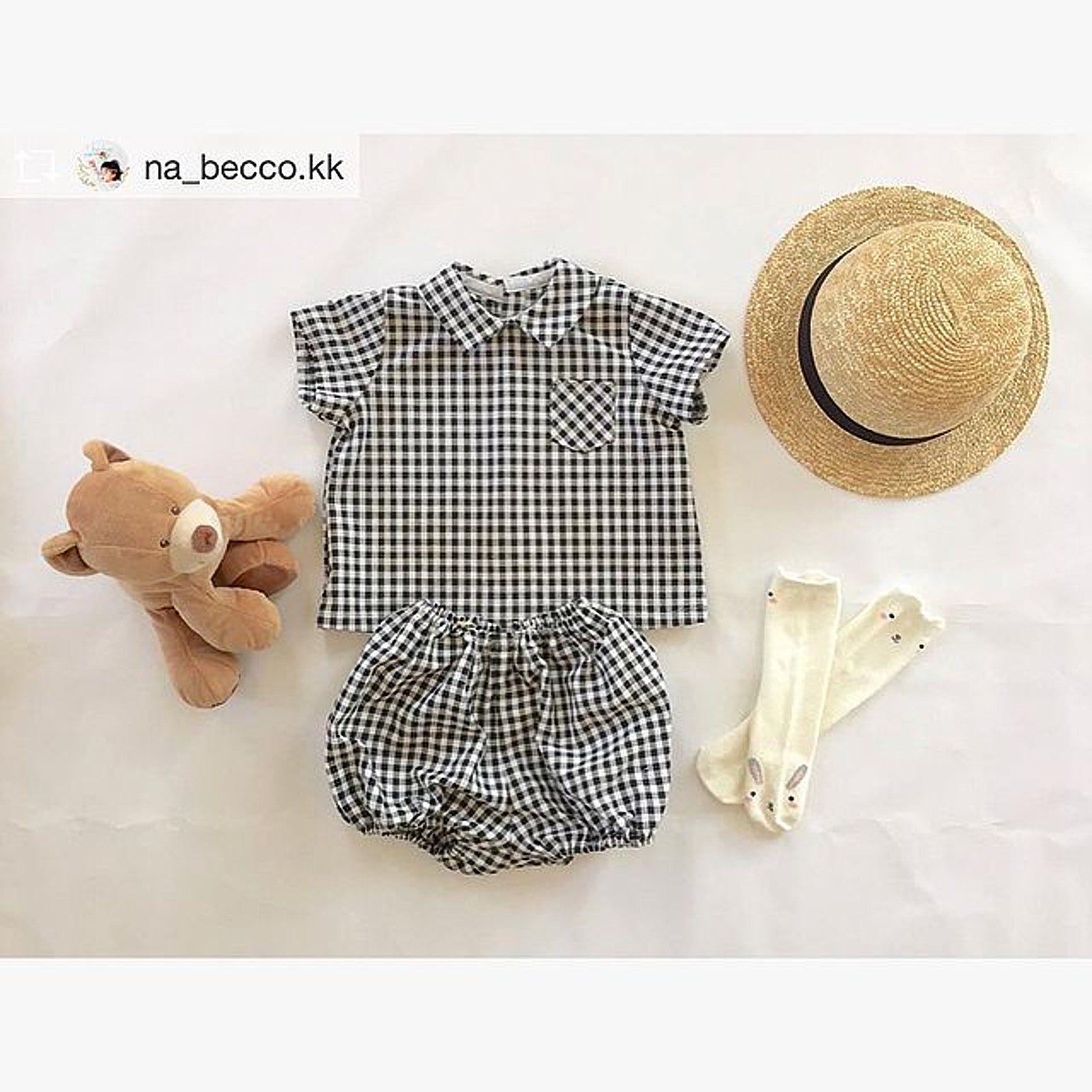 綿ポリ混紡ハーフダンガリー6mmギンガム#G ブラック