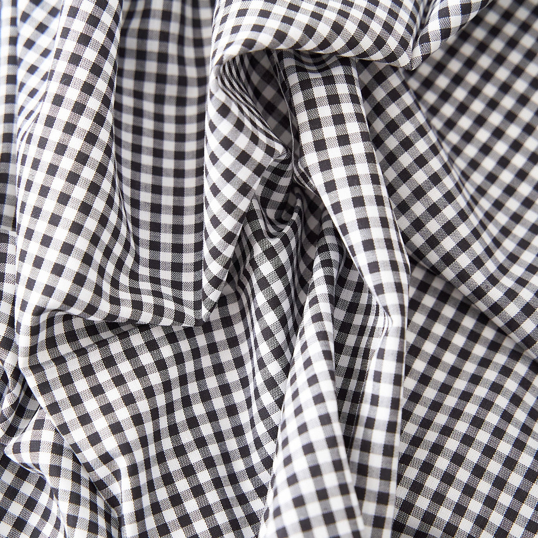 綿ポリ混紡ハーフダンガリー3mmギンガム#G ブラック