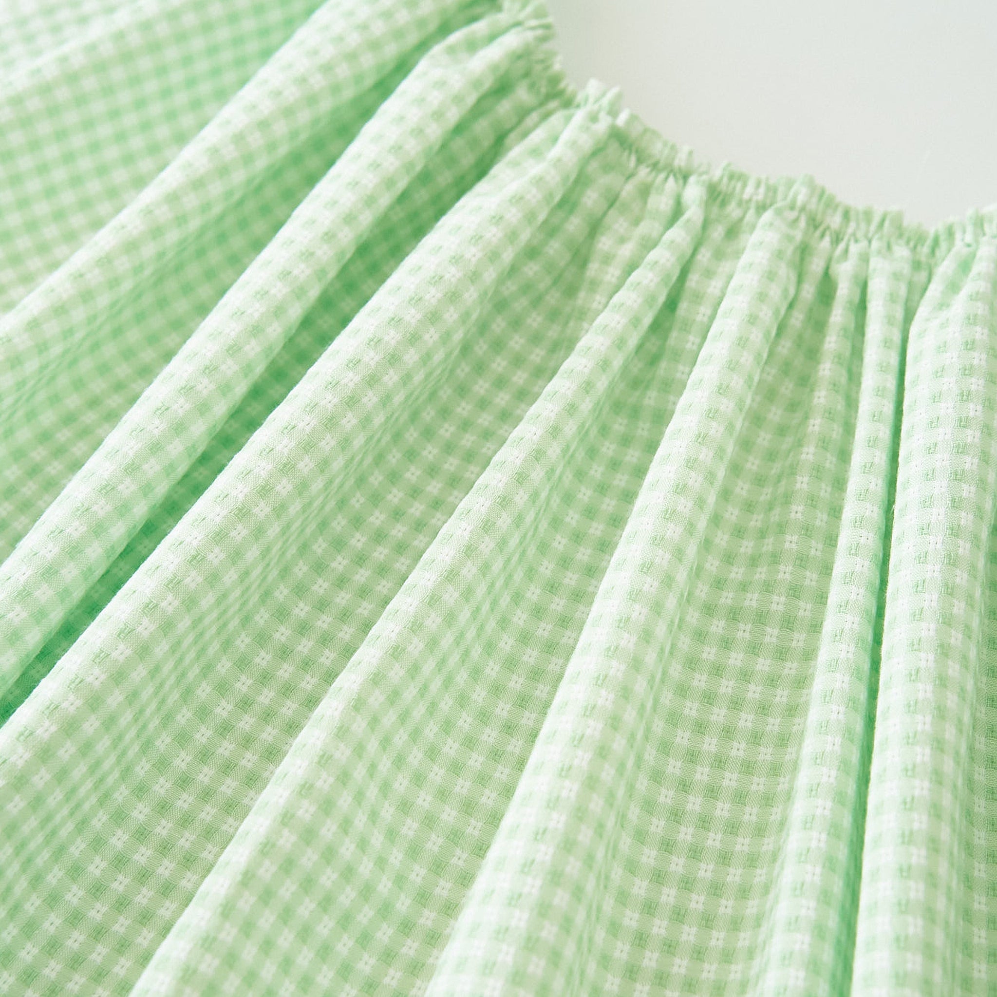 綿ポリ交織ドビーギンガムチェック#126スプリンググリーン