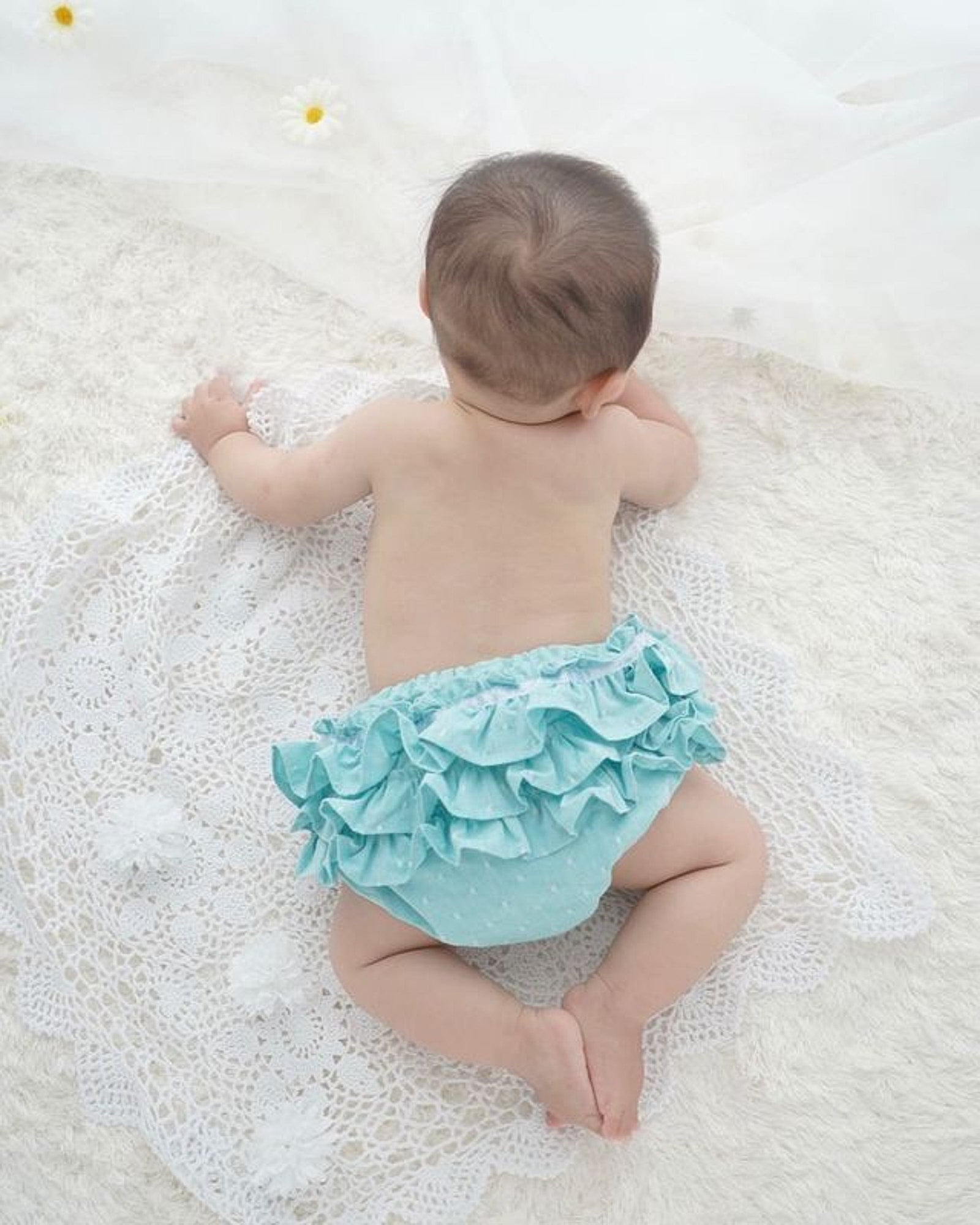 綿ポリソフトダンガリー織ドット#105 ミントグリーン