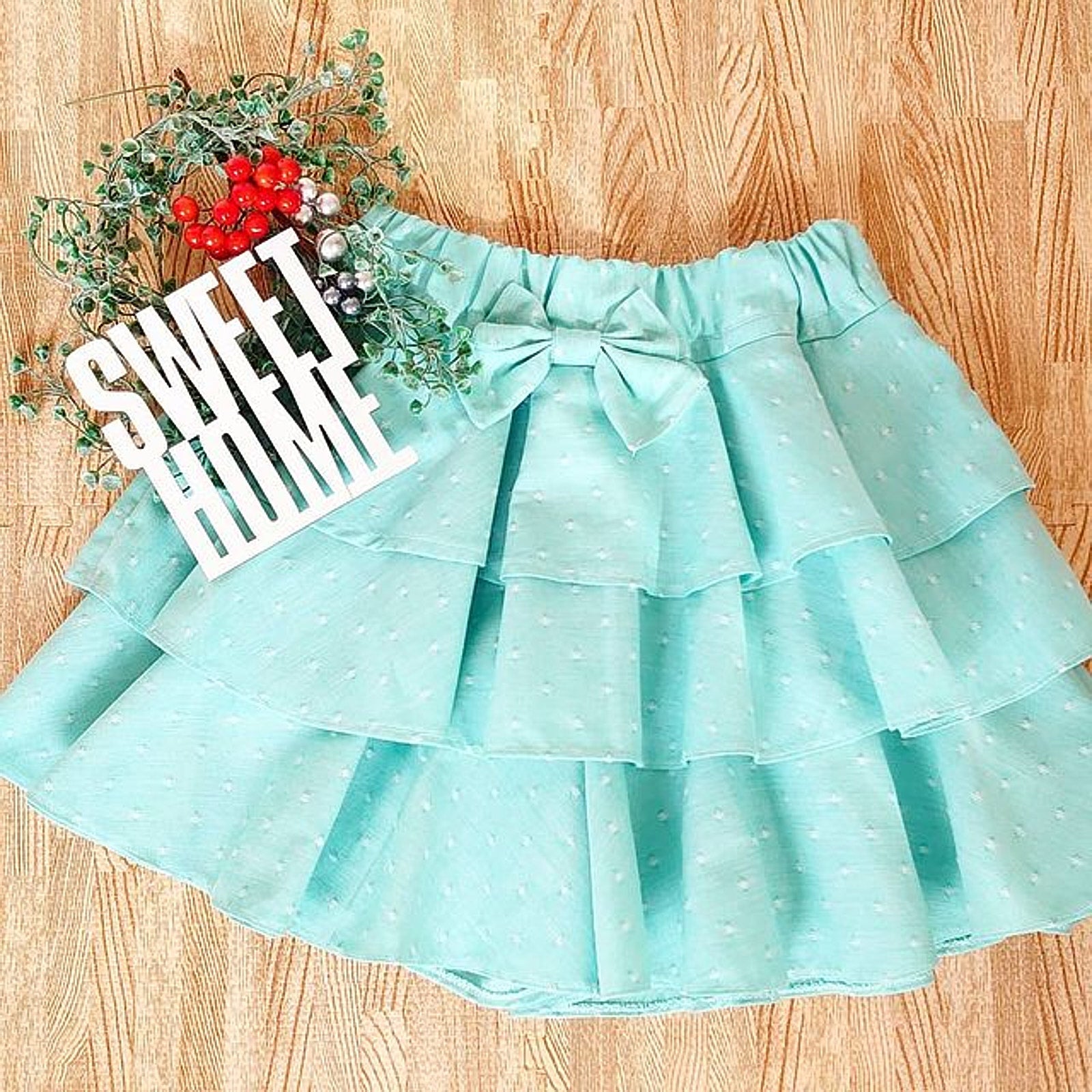 綿ポリソフトダンガリー織ドット#105 ミントグリーン