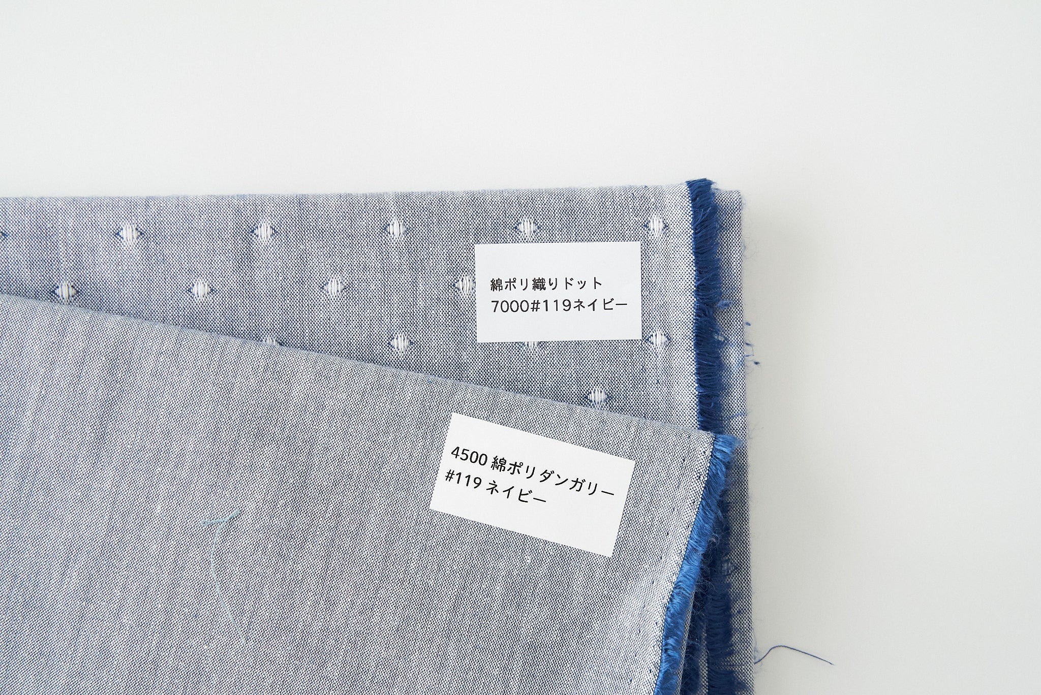 綿ポリソフトダンガリー織ドット#119 ネイビー