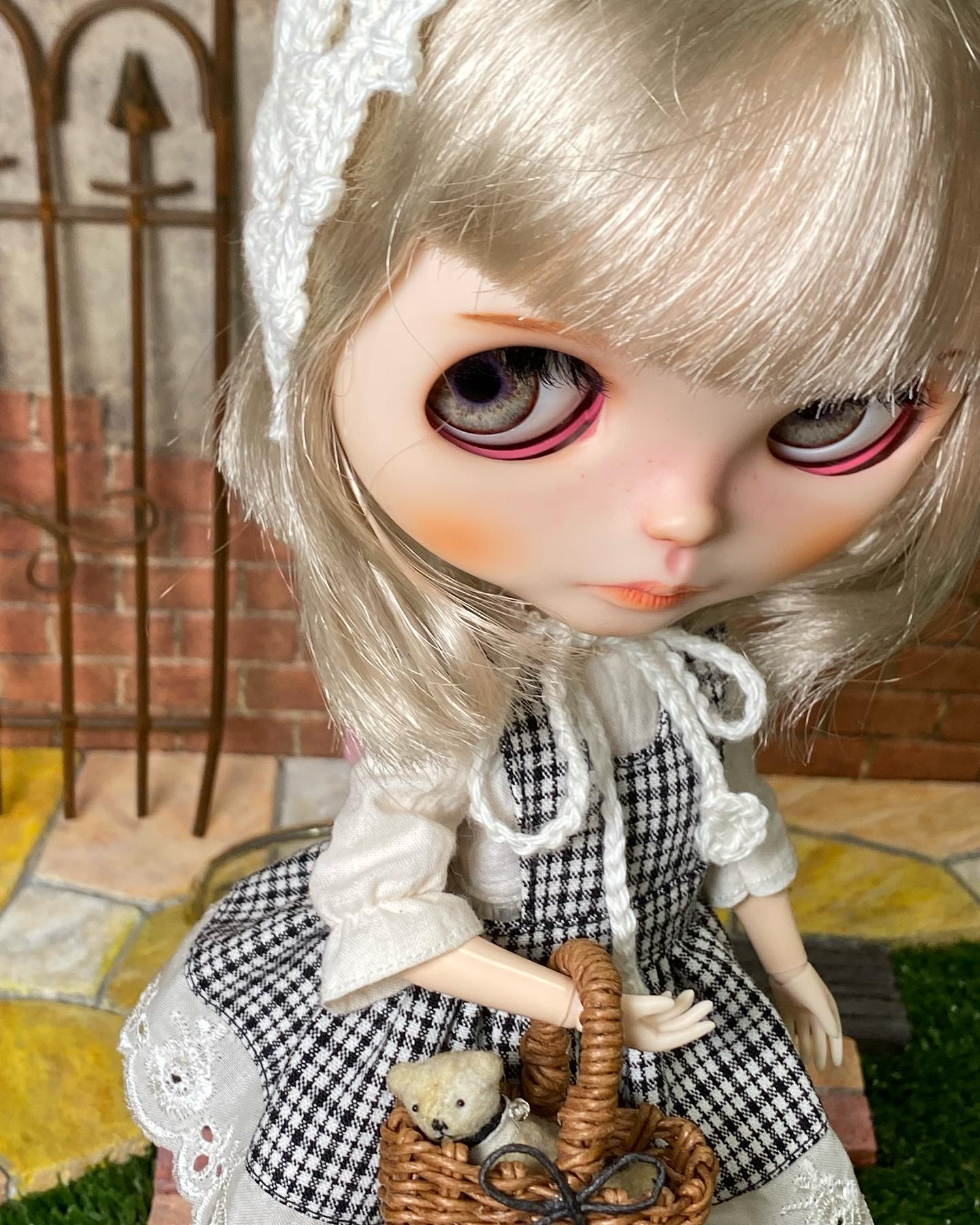 綿ポリ交織ソフトダンガリーNo.19チェック ドール服 Instagram作品例 CmU5p9Dyf5e 2 8000-19-g#カラー_ブラック