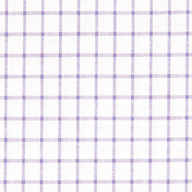 綿ポリ交織ソフトダンガリー#29ウィンドウチェック#123 ペールラベンダー