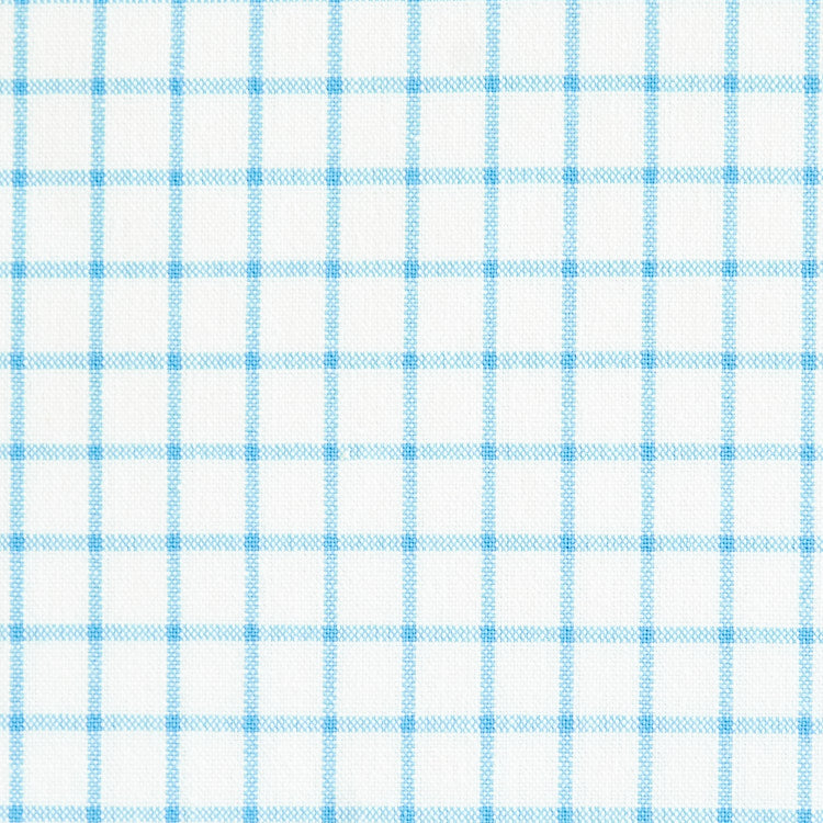 綿ポリ交織ソフトダンガリー#29ウィンドウチェック#124 アクアブルー