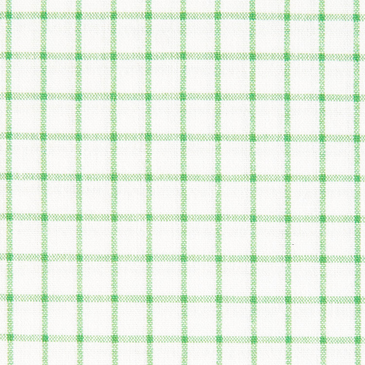 綿ポリ交織ソフトダンガリー#29ウィンドウチェック#126 スプリンググリーン