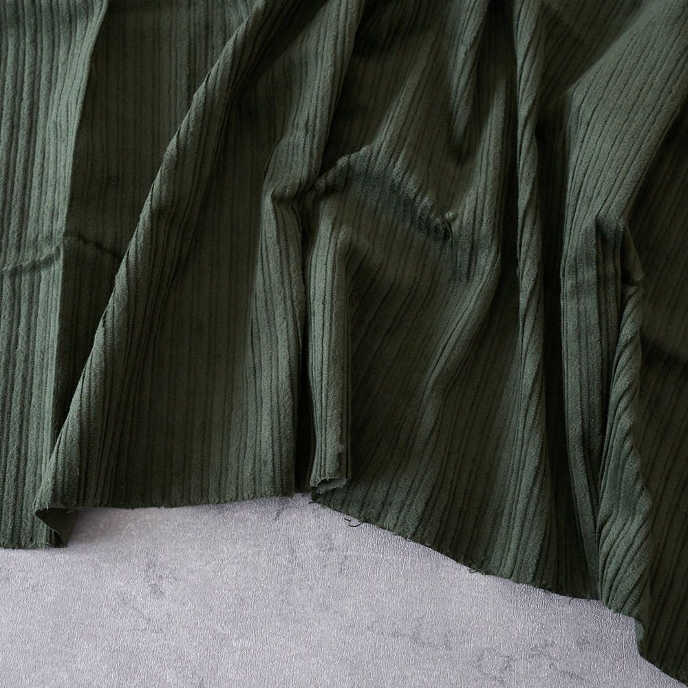 コットンストレッチ親子コーデュロイ#8フォレストグリーン