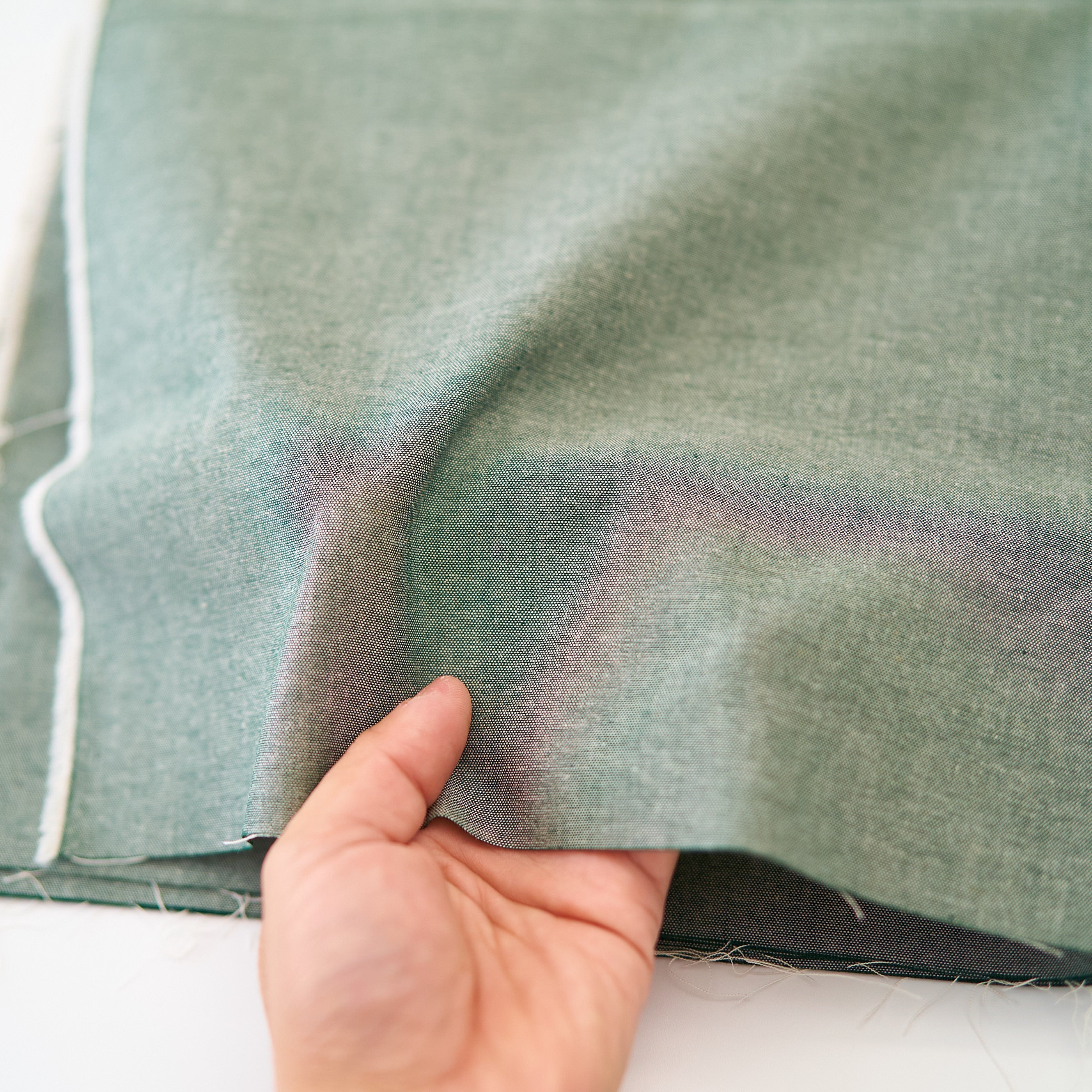 コットンダンガリー無地#Dグリーン