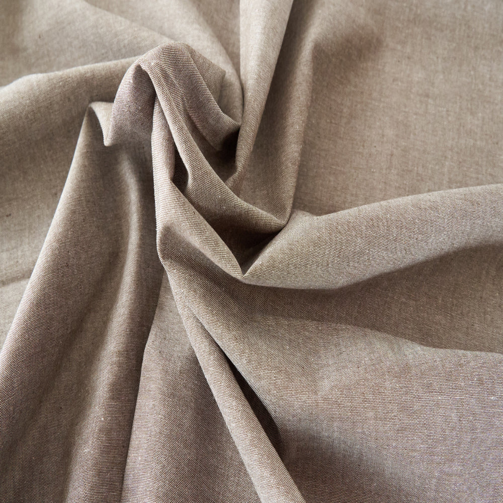 コットンダンガリー無地#Eモカ