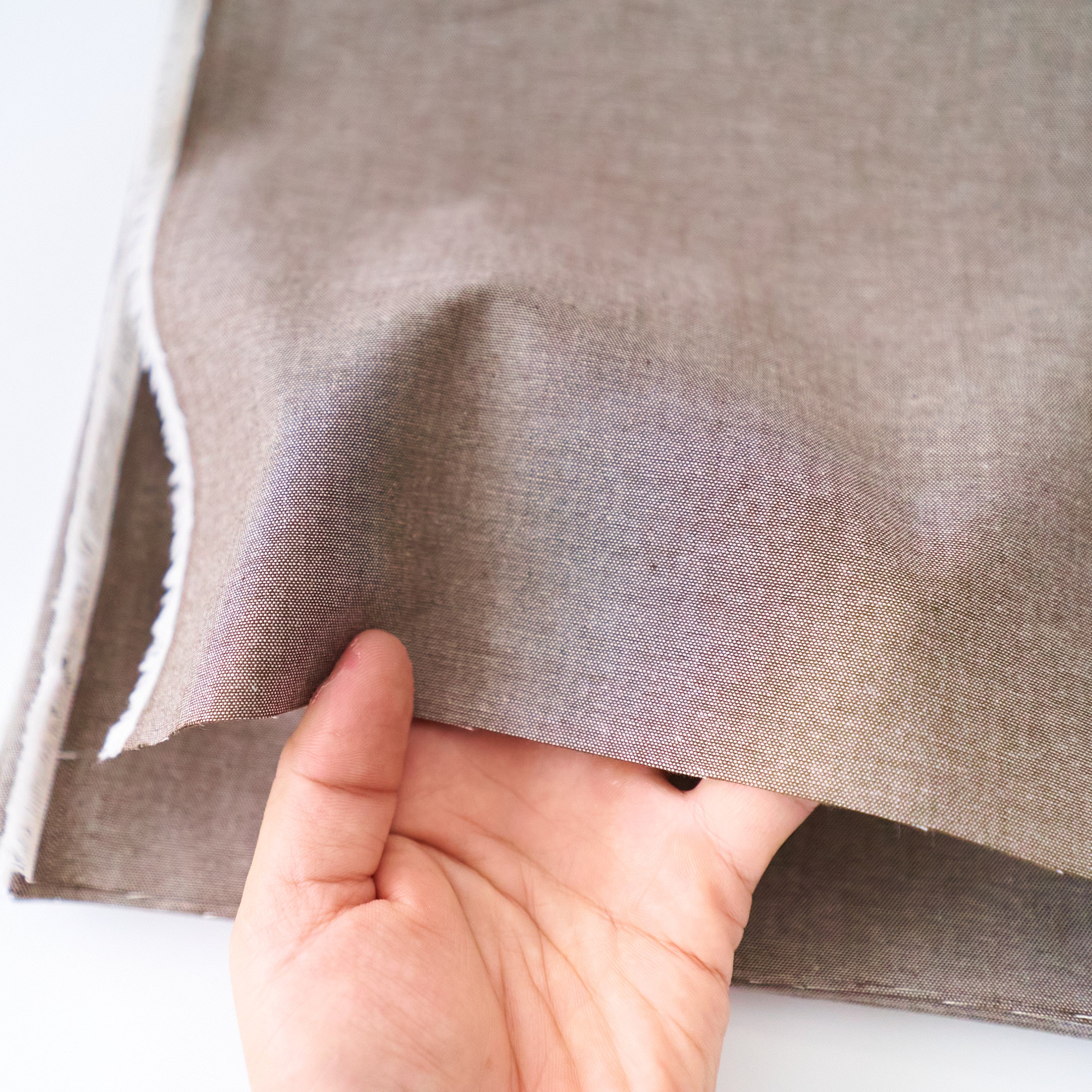 コットンダンガリー無地#Eモカ