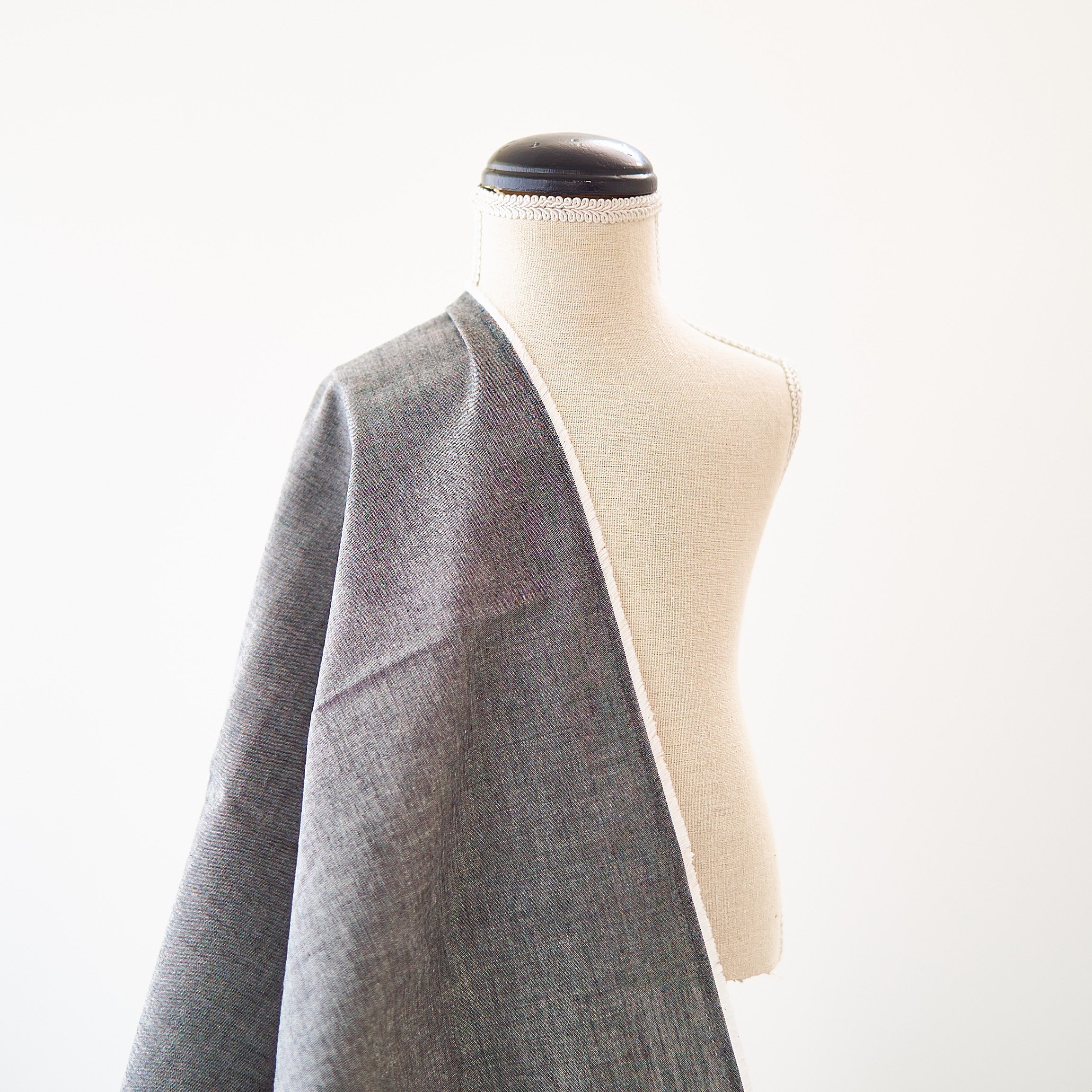 コットンダンガリー無地#Fダークグレー