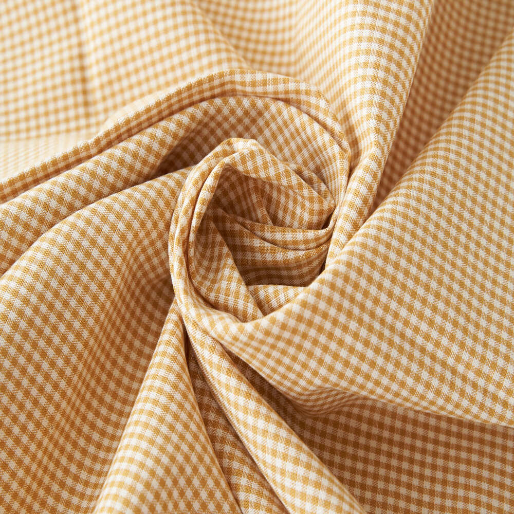コットンダンガリー1.5mmギンガムチェック#Cマスタード