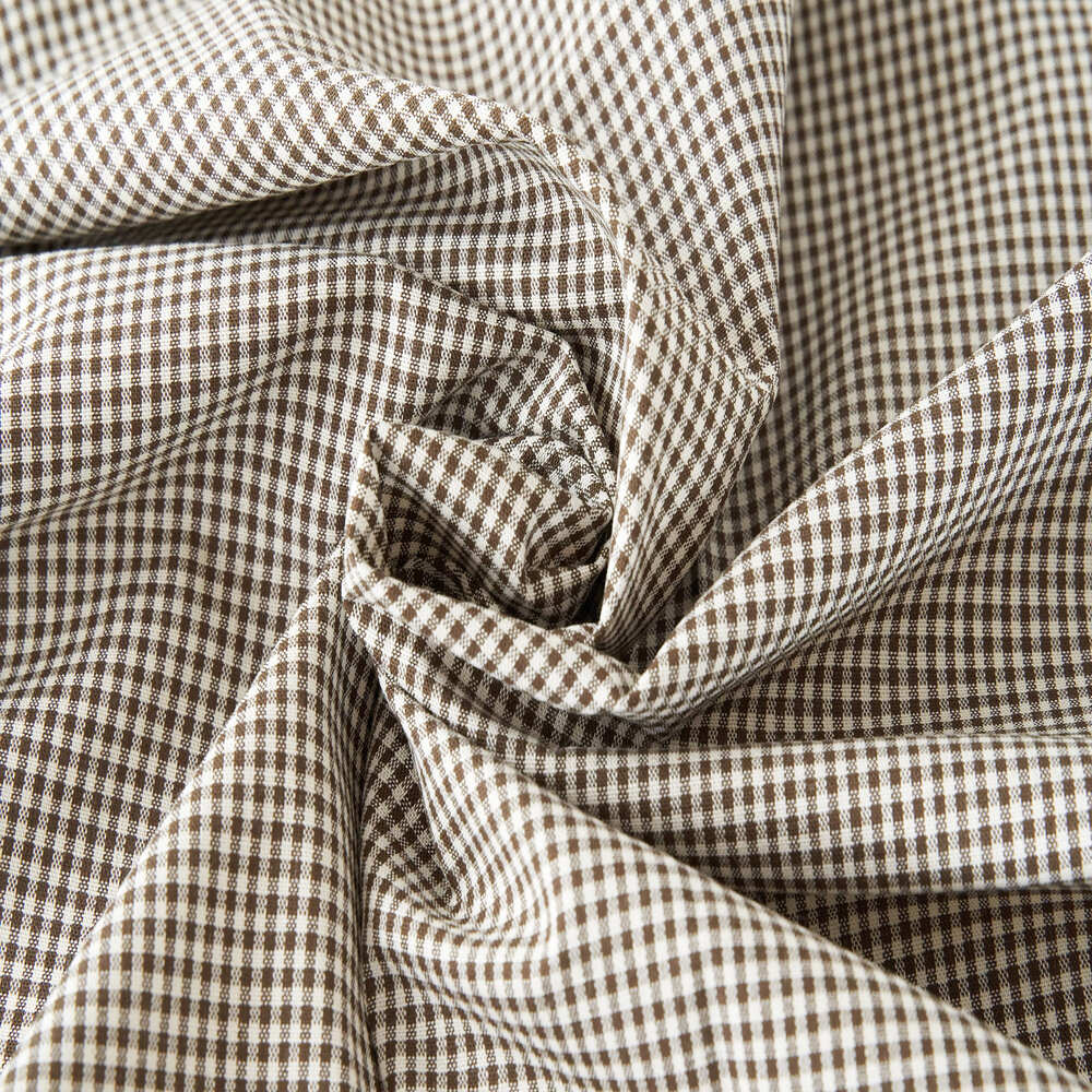 コットンダンガリー1.5mmギンガムチェック#Eモカ