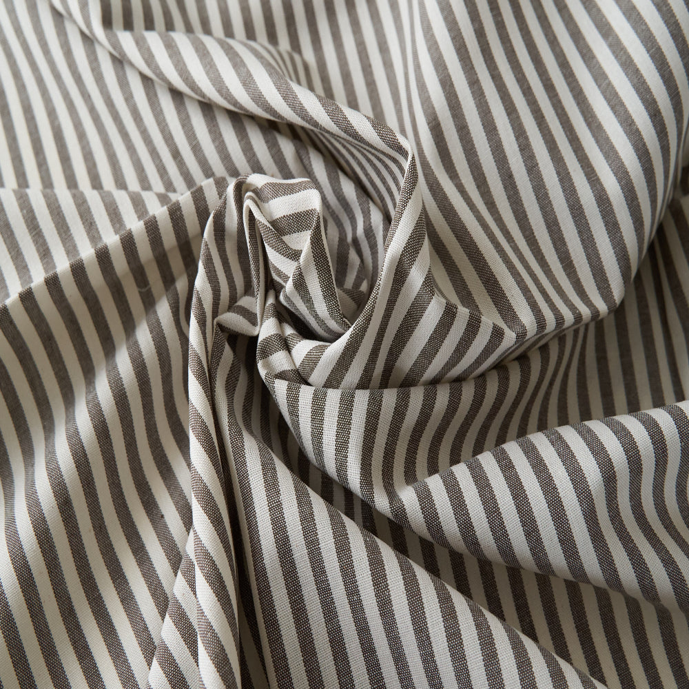 コットンダンガリー5mmストライプ#Eモカ