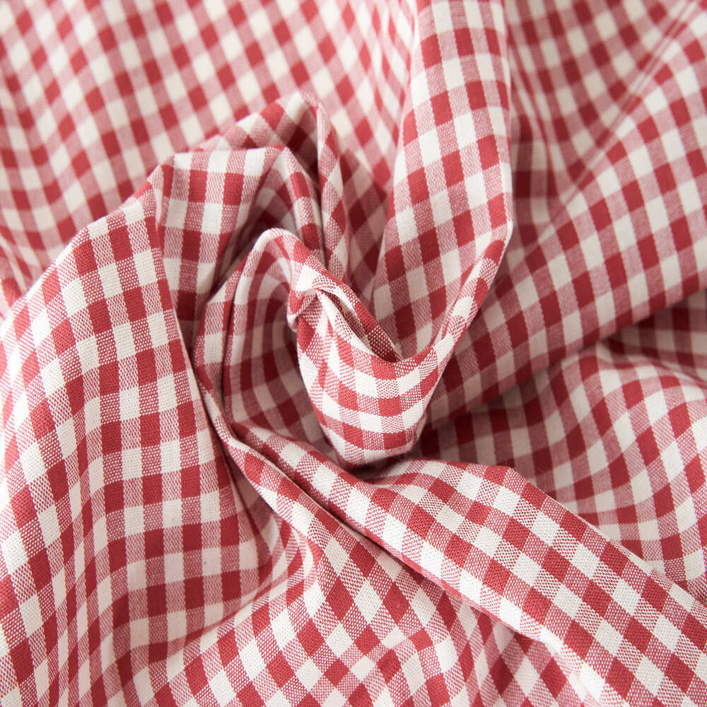 コットンダンガリー5mmギンガムチェック#Aレッド