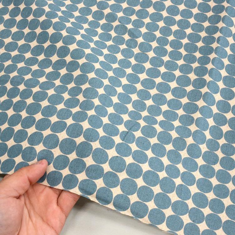 コットンリネンキャンバス タイルドット