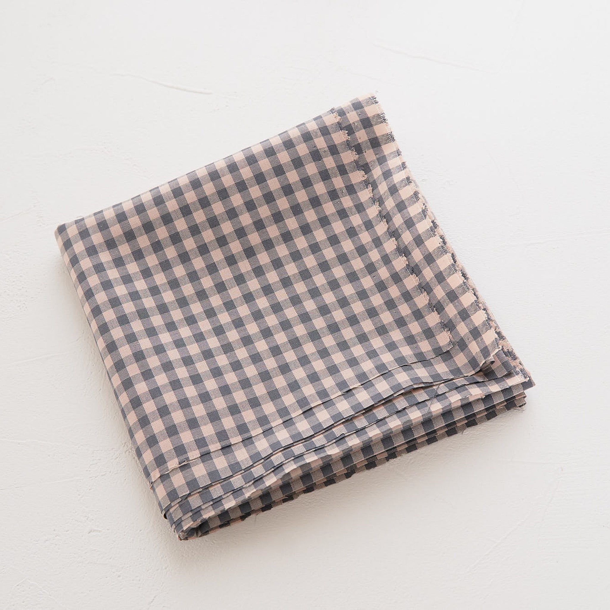 綿ポリ混紡ハーフダンガリー4mmギンガム#Cくすみブルー