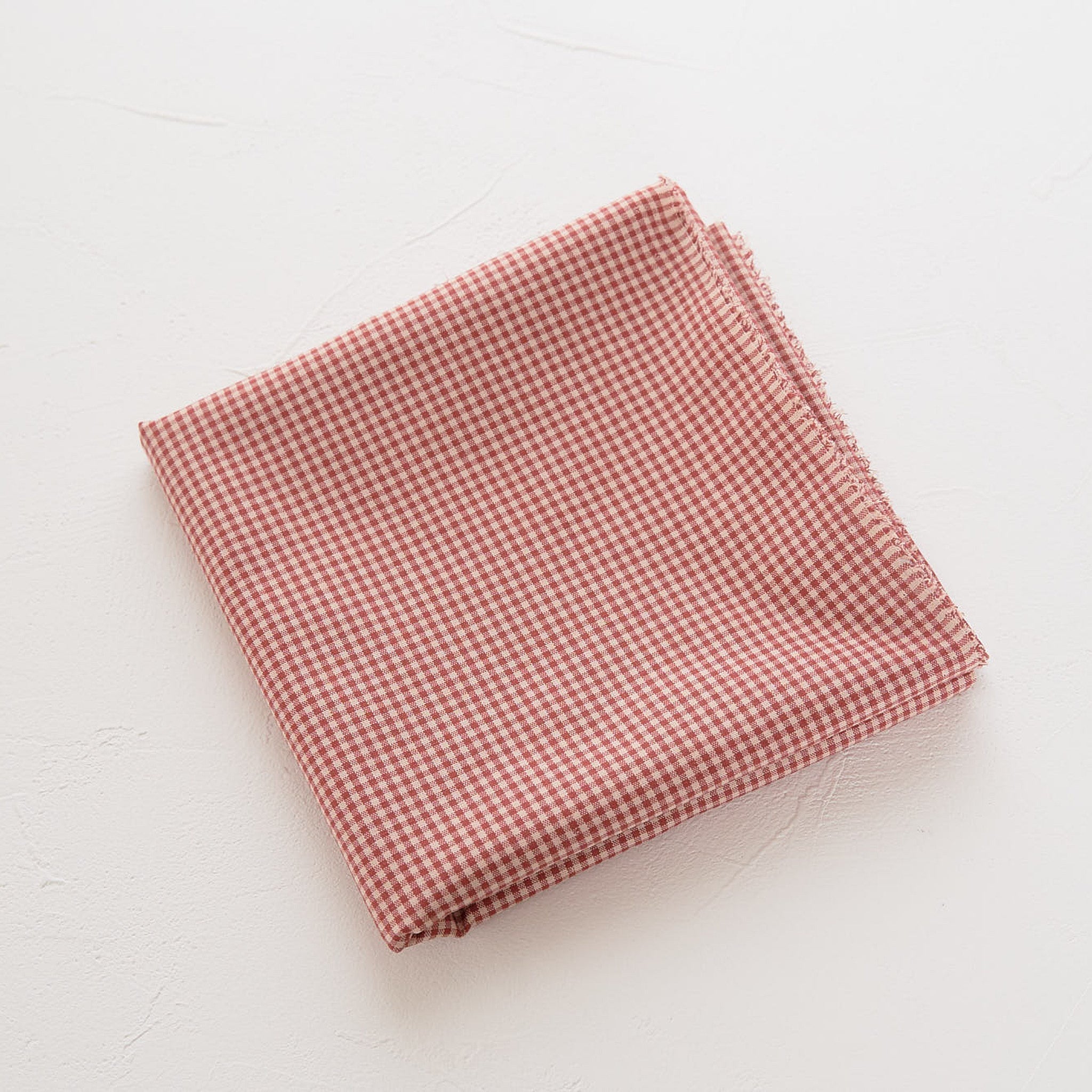 綿ポリ混紡ハーフダンガリー1mmギンガム#Bあずき