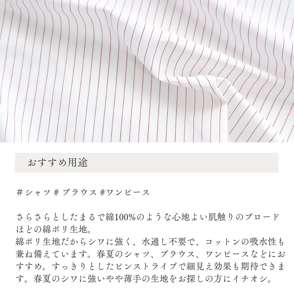 綿ポリブロード ピンストライプ 画像3