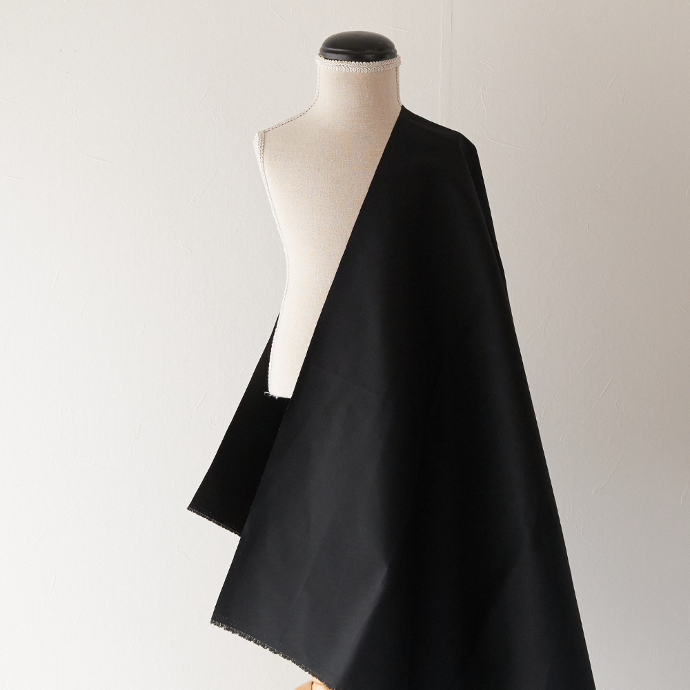 綿ポリ混紡22sツイル#46ブラック