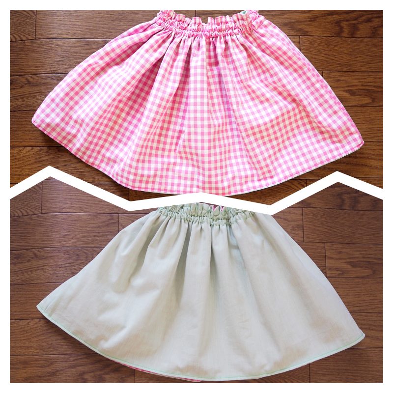 リバーシブルスカートの作り方｜まっすぐ縫うだけで簡単