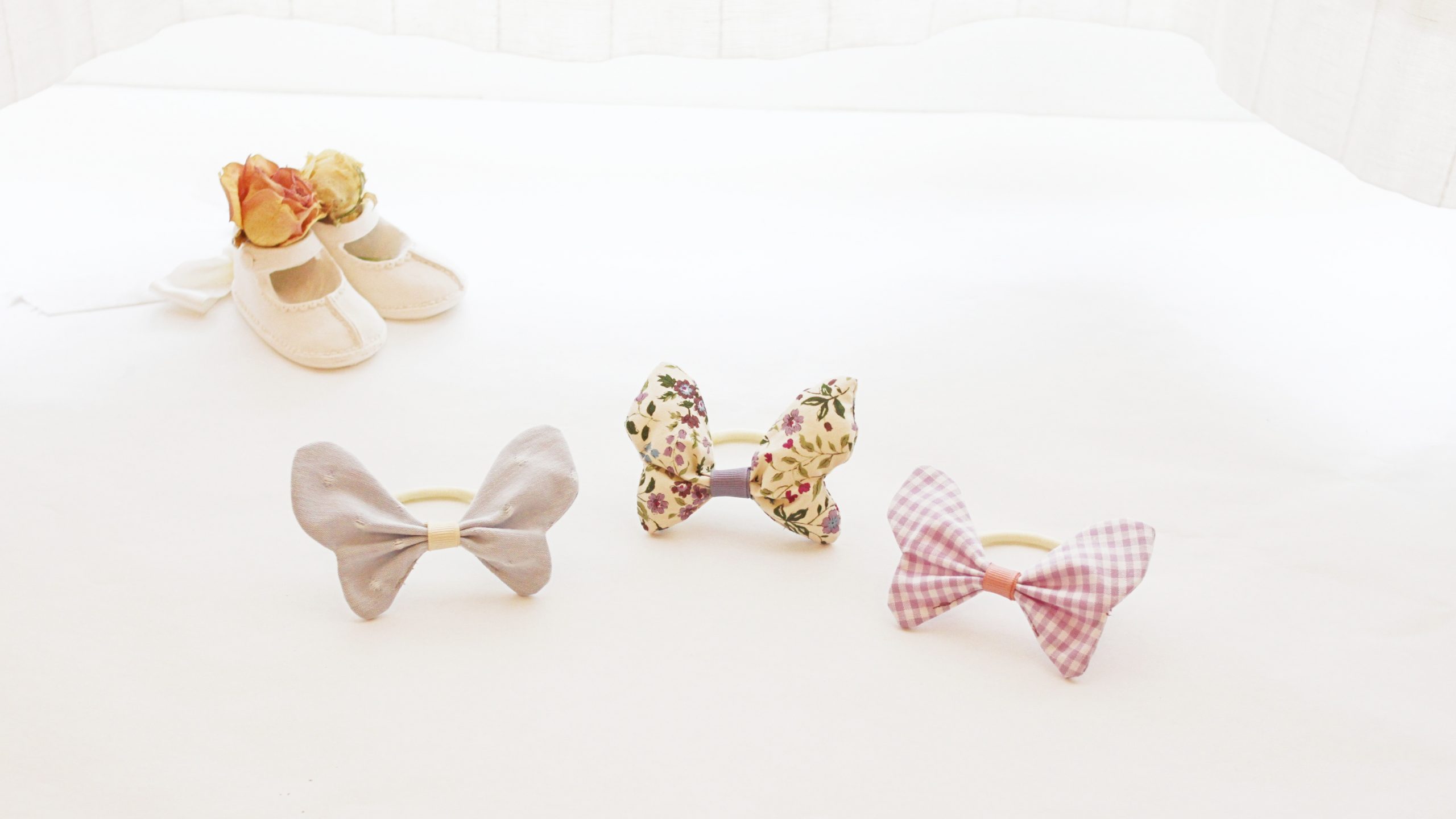 【ハギレ活用！】かわいいちょうちょうリボンのキッズヘアゴムの作り方【リバティ】