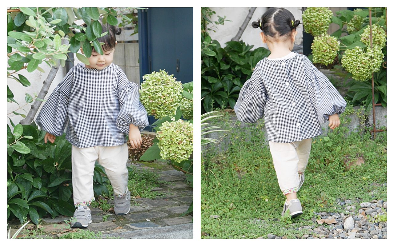 子供のぽわん袖ブラウスの作り方【80-120cm】初心者向け型紙