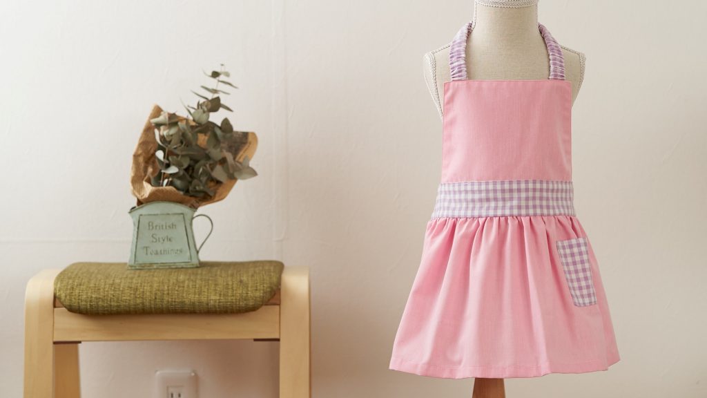 子ども用ギャザーエプロンの作り方【無料型紙】簡単かわいい入園準備