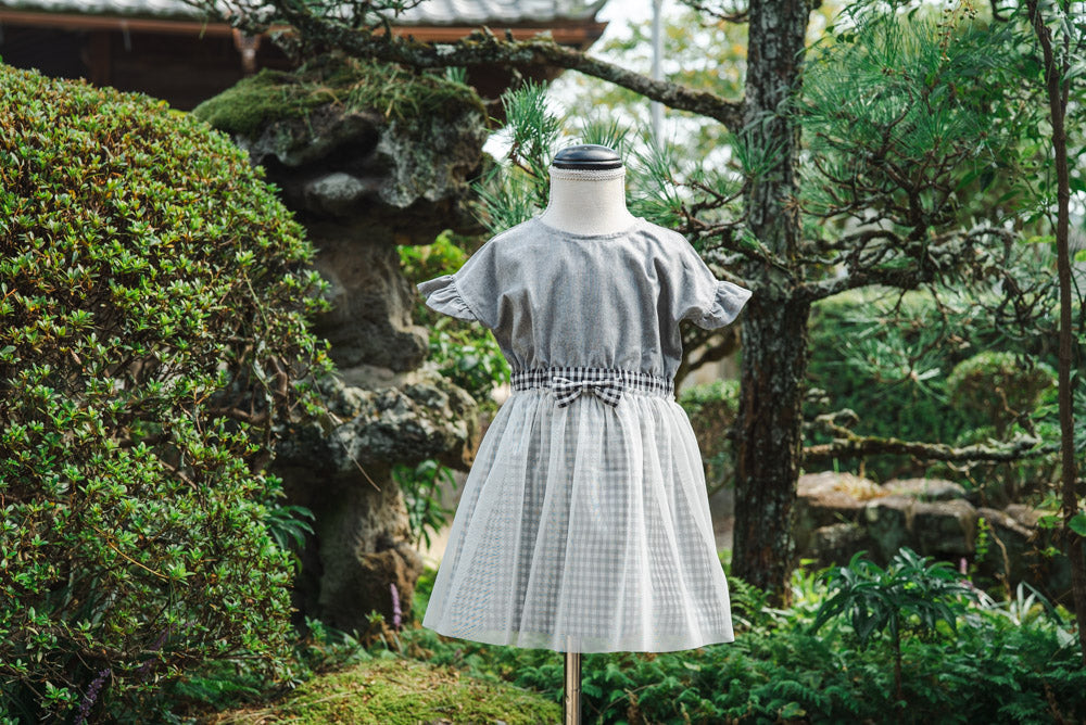 【製作時間2時間半】ウエストゴムで簡単！子供用フレンチスリーブワンピースの作り方【80cm〜130cm】