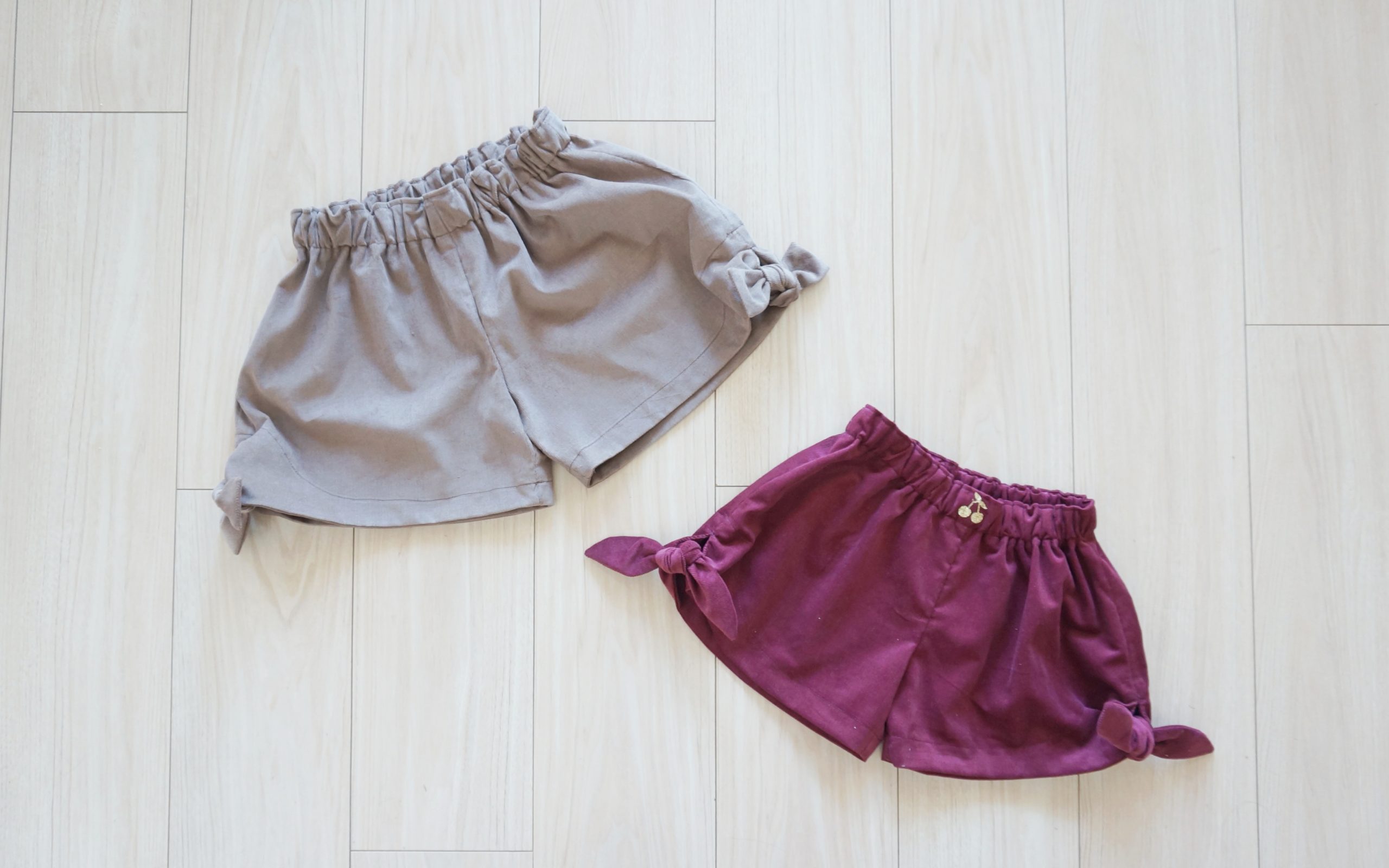 【型紙付】子供服ショートパンツの作り方|裾リボン結びが可愛い80-120cm