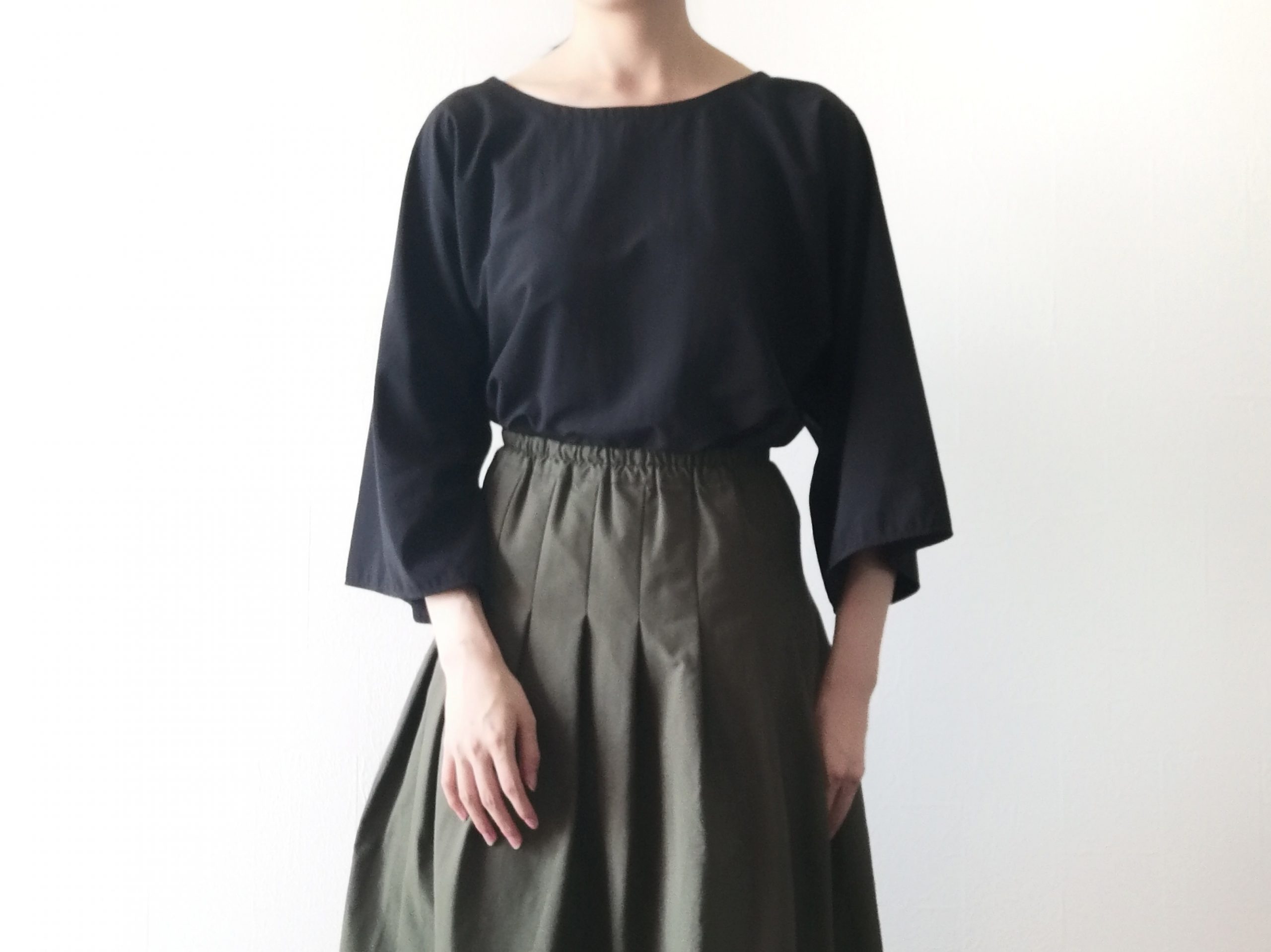 1枚の布で作る七分袖ブラウスの作り方｜簡単大人服