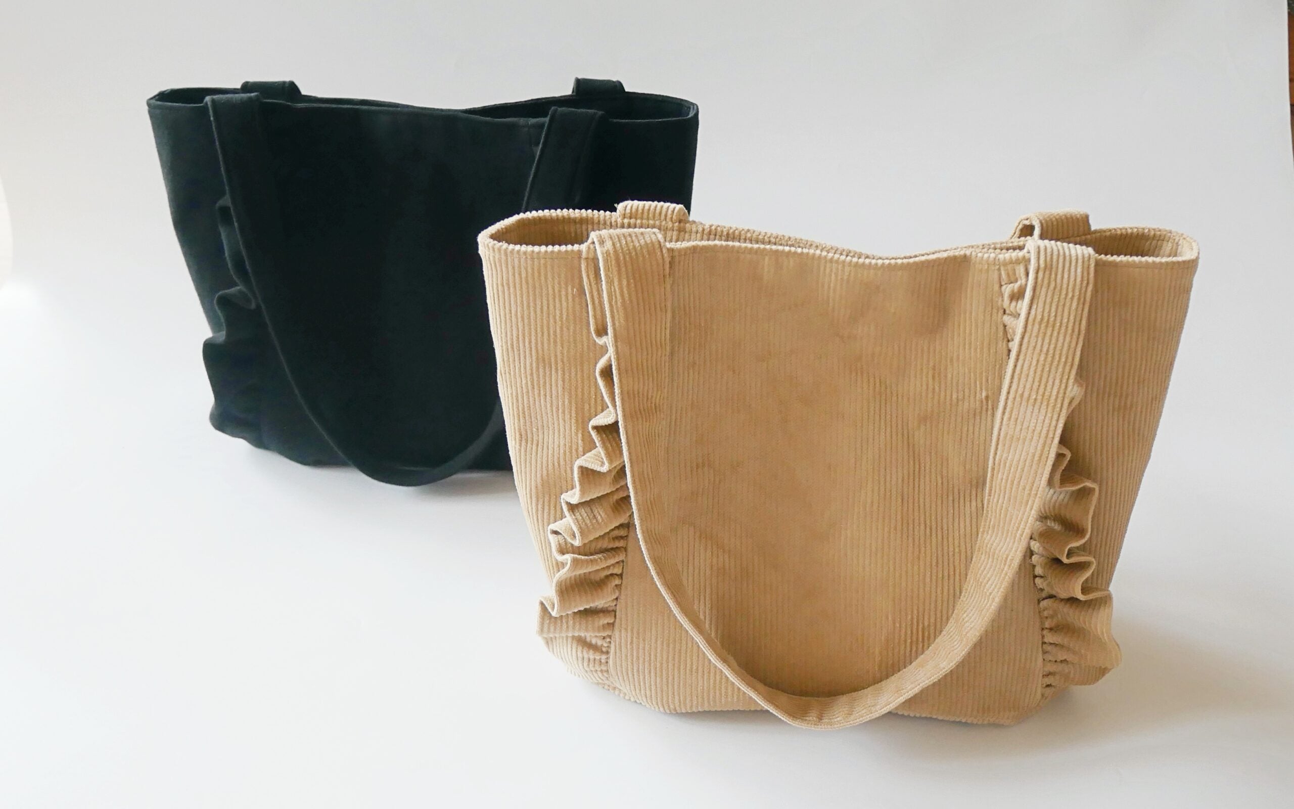 【型紙付き】フリルトートバッグの作り方｜斜めフリルがかわいい