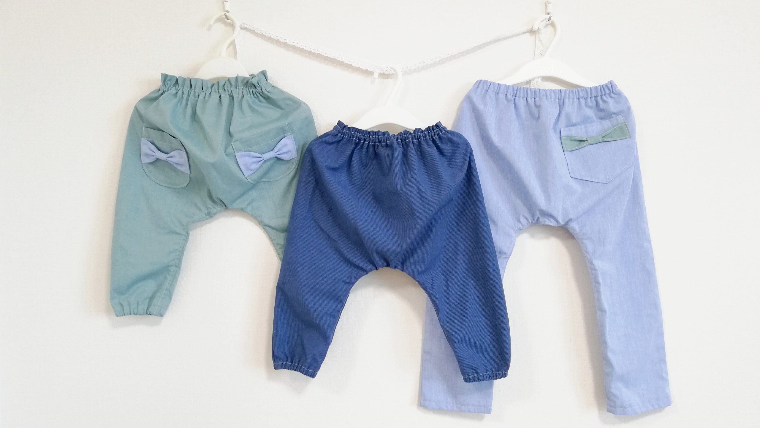 簡単！ウエストフリルのかわいいサルエルパンツの作り方｜完成写真｜ハンドメイド初心者のための洋裁メディア縫いナビ｜丸石織物