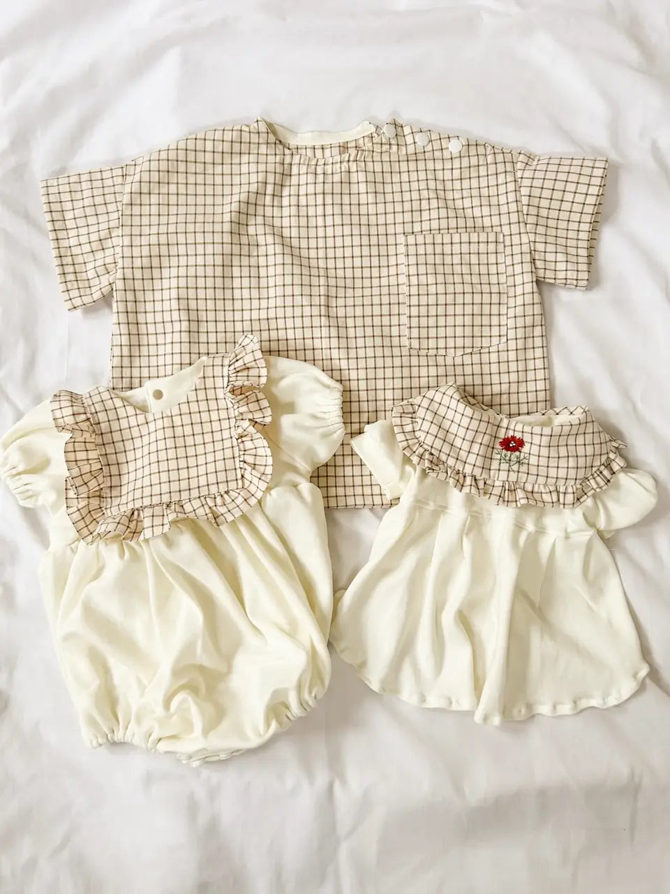 『小さな子どもの褒められ服』に合う生地と作品例