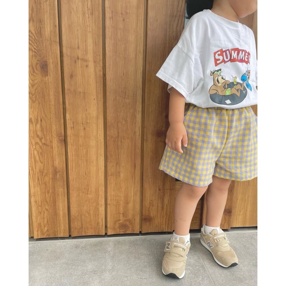 男女兼用ゆるっとキッズハーフパンツの型紙4サイズ入り