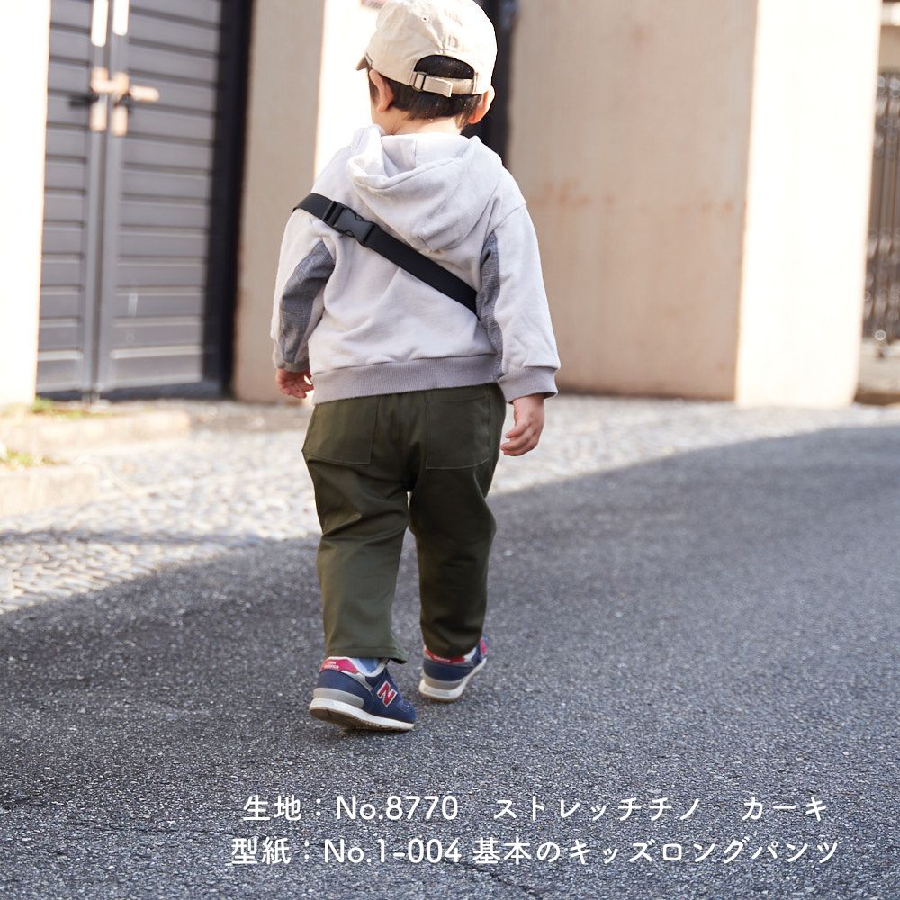 パンツズボン型紙パターン男女共用キッズストレートパンツの型紙5サイズ入り1-004