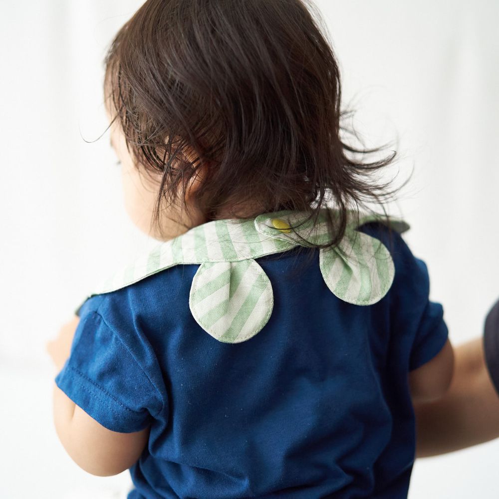 スタイかわいいおしゃれオシャレ簡単かんたん【縫い代付きで写さず切れる】くまみみスタイの型紙