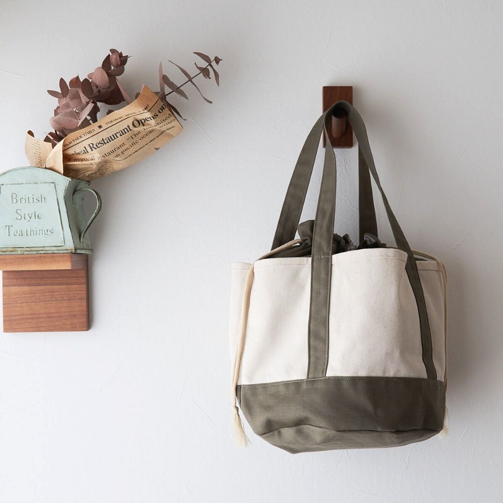 丸底巾着トートバッグの型紙