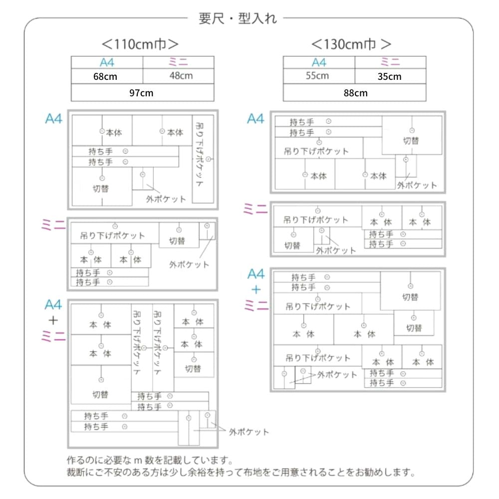 裏地なしで綺麗に作れるトートバック型紙