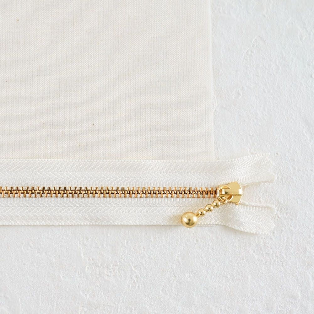 長さが選べる！玉付きファスナー ゴールド 12cm/20cm 全41色