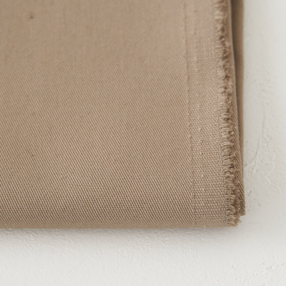 綿ポリ混紡16sツイル#15モカ