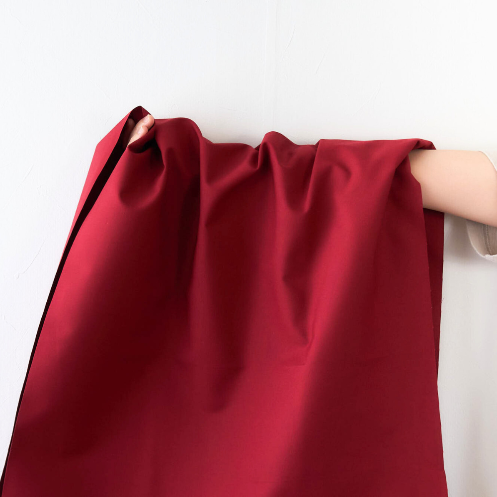 綿ポリ混紡16sツイル#27ワインレッド