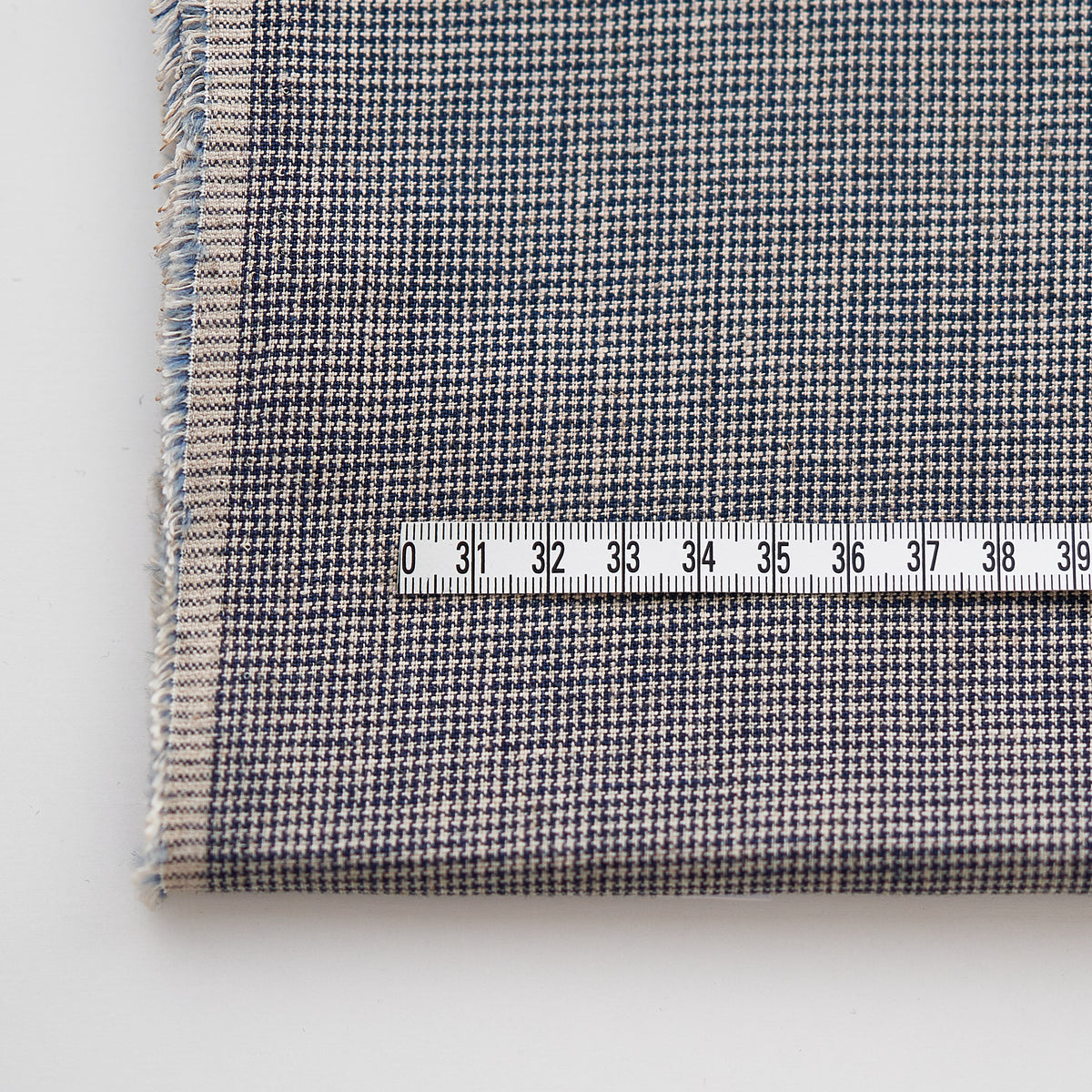 コットンリネン インディゴ ミニ千鳥 3 #カラー_インディゴ×生成り